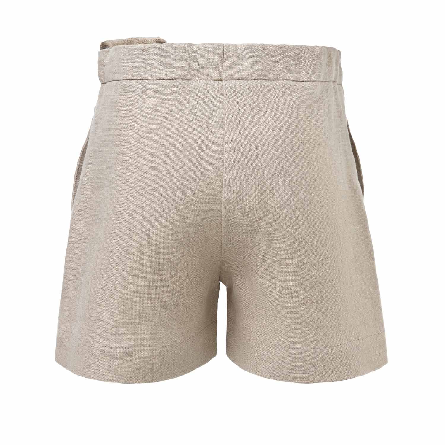 Kids' Linen Shorts with Hemp Sash