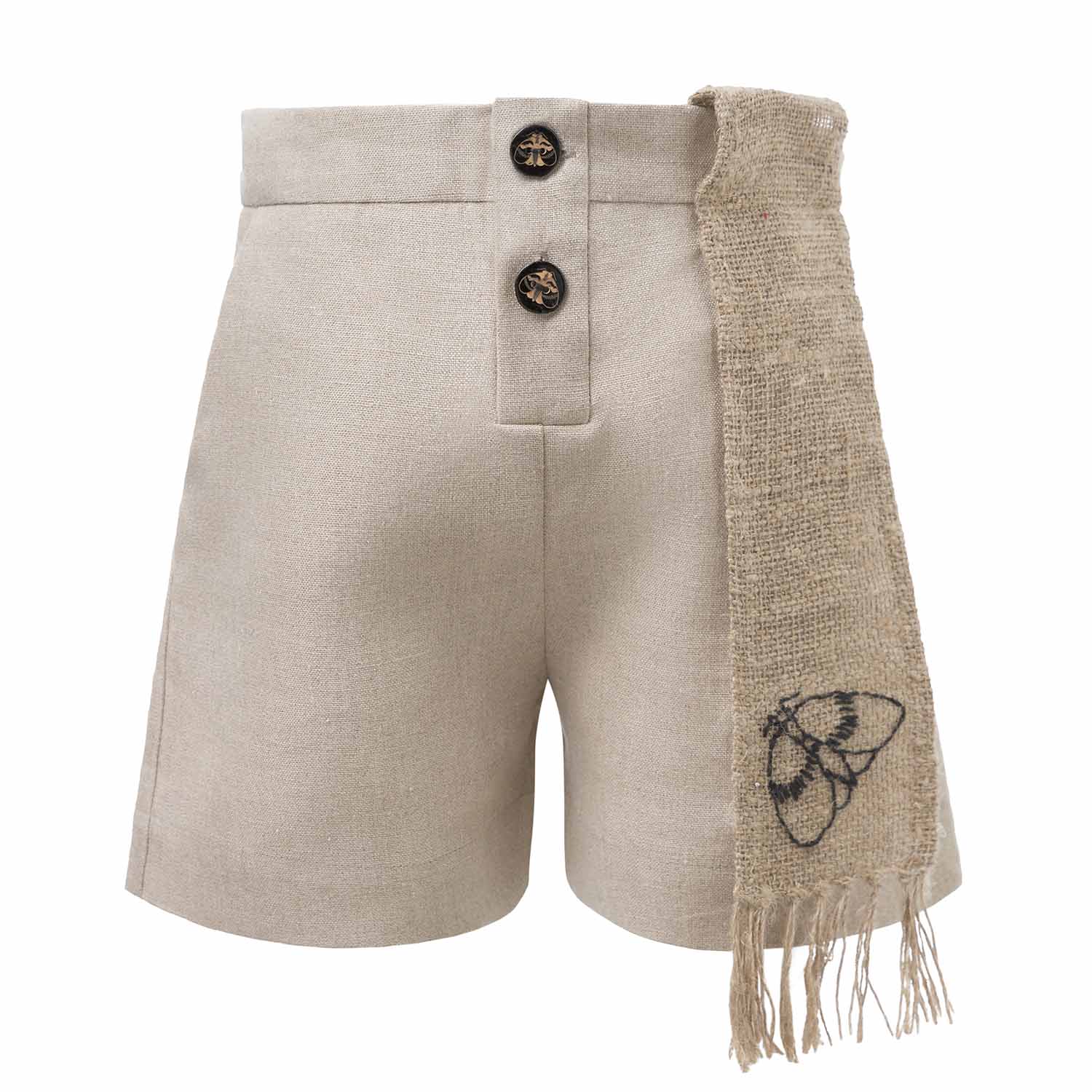 Kids' Linen Shorts with Hemp Sash